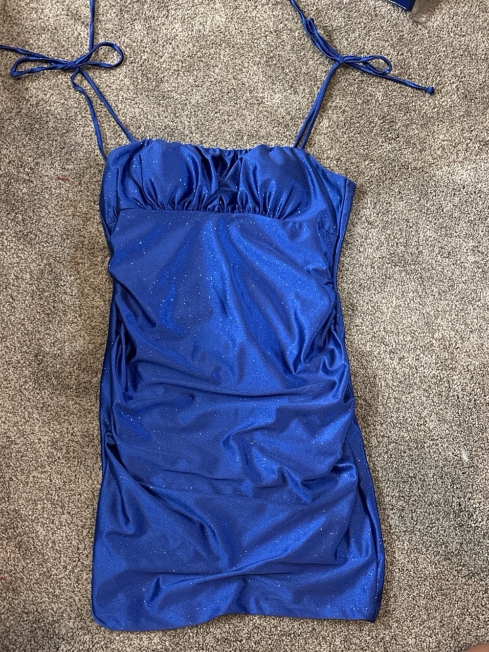 Honey and Rosie Royal Blue Glitter Mini Dress